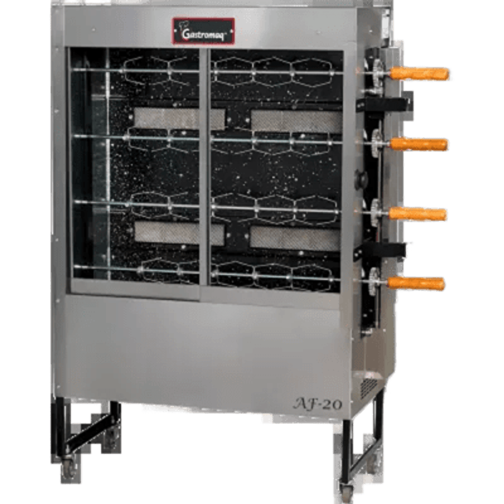ASADOR SPIEDO GASTROMAQ P/20 POLLOS A GAS 4/E 220V AF-20N