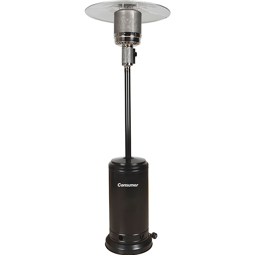ESTUFA CONSUMER CALEFACTOR A GAS P EXTERIOR 45BTU C/ RUEDAS NEGRO