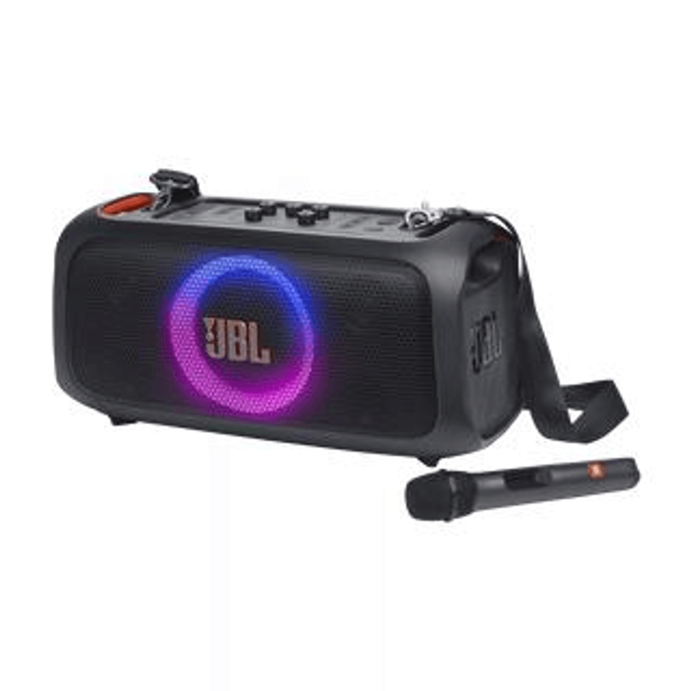 PARLANTE PORTATIL JBL PARTY BOX ON THE GO ESSENTIAL C/ MICROFONO NEGRO