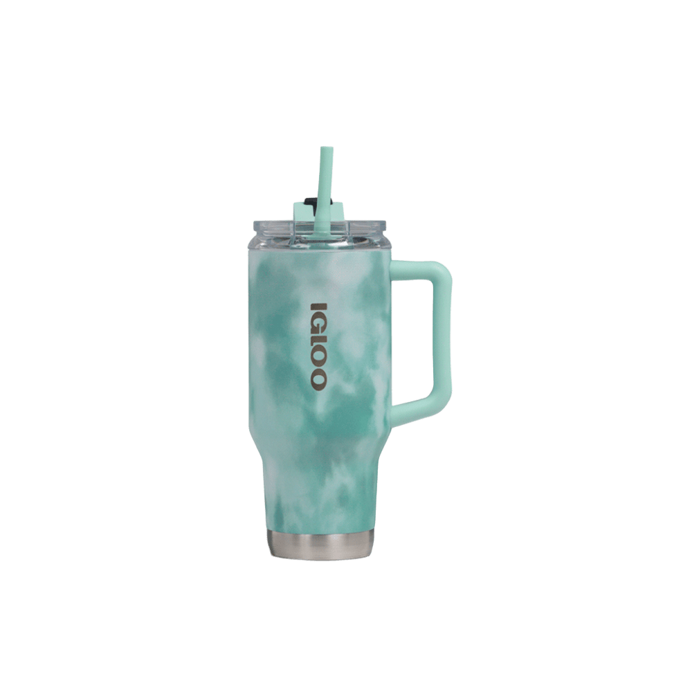 VASO TERMICO IGLOO  950ML SSTL TRVL MUG ICE DYE C/PAJITA VERDE 4P 29669