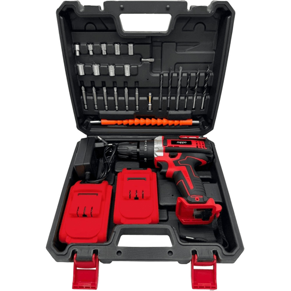 KIT TALADRO INALAMBRICO DE IMPACTO NAPPO 28 PCS NHK-216 - NEGRO/ROJO