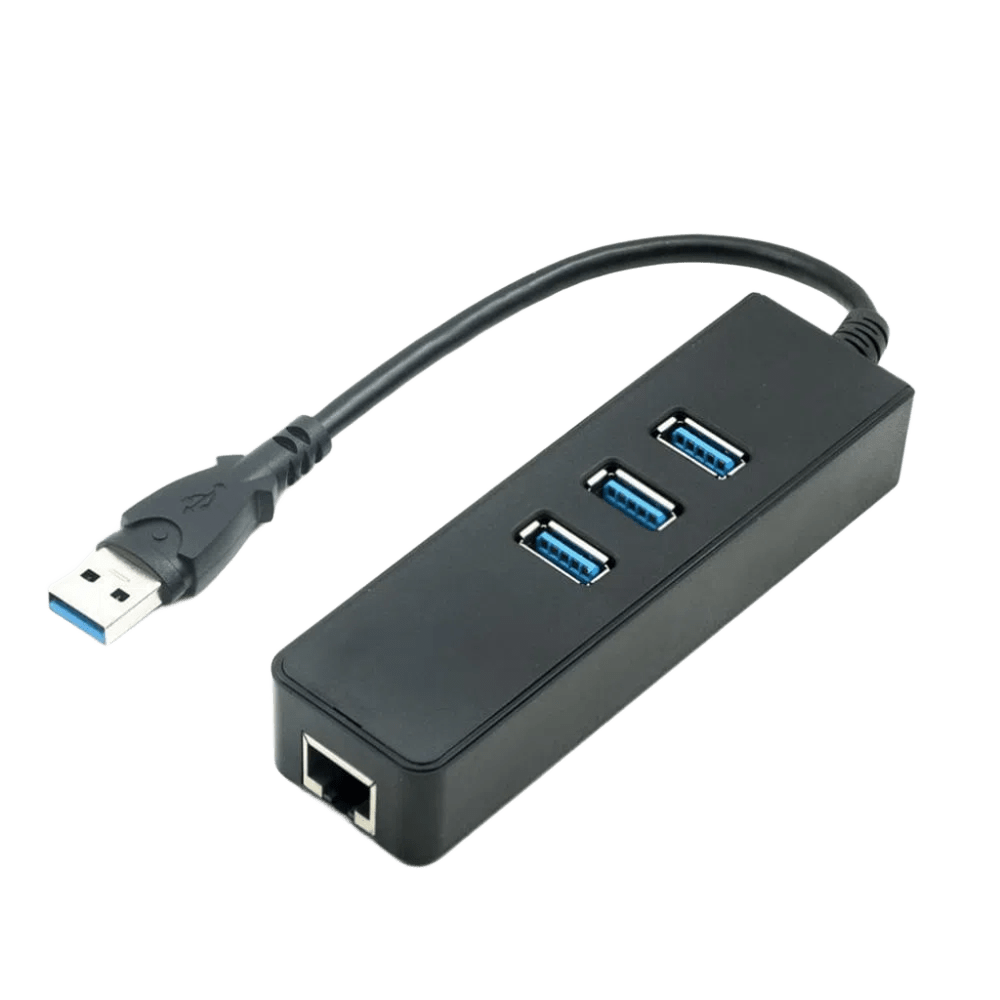 ADAPTADOR USB A RJ45 HUB USB 3 PUERTOS 3.0+ RJ45/1000 LAN GIGABIT 18CENTIMETRO KY-888 36762