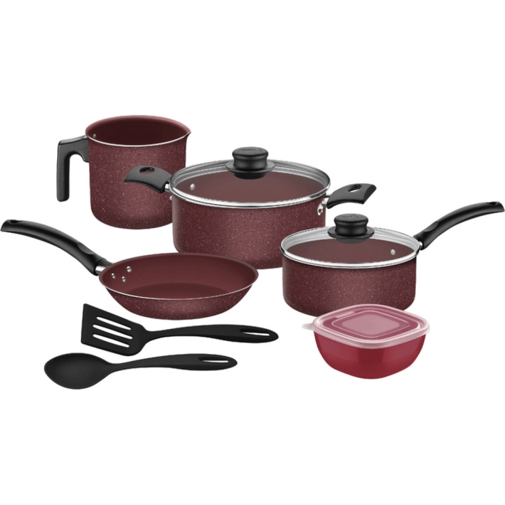JUEGO DE OLLAS TRAMONTINA 7PZAS TURIN BORDO 27899/526 41257