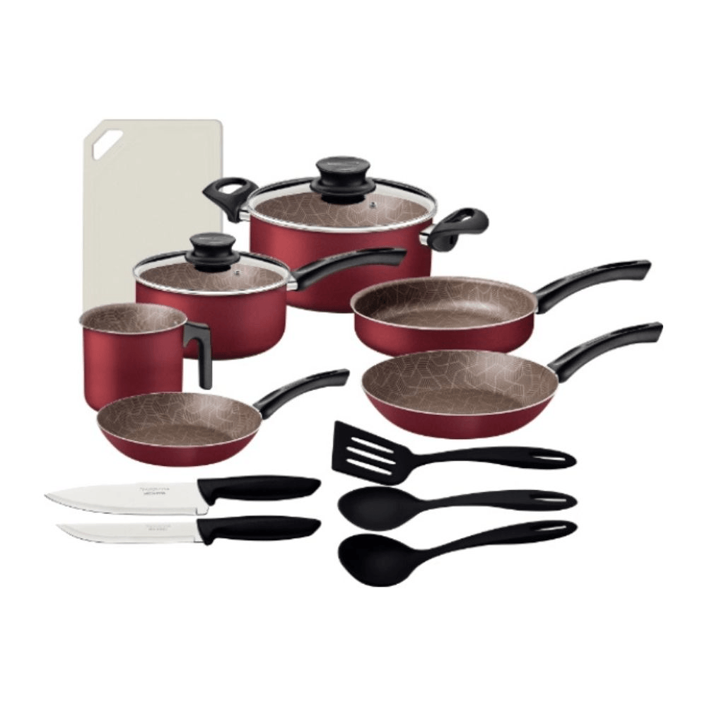 JUEGO DE OLLAS TRAMONTINA12 PZAS PARIS BORDO . (+2 TAPAS) 27899/365 - 44775