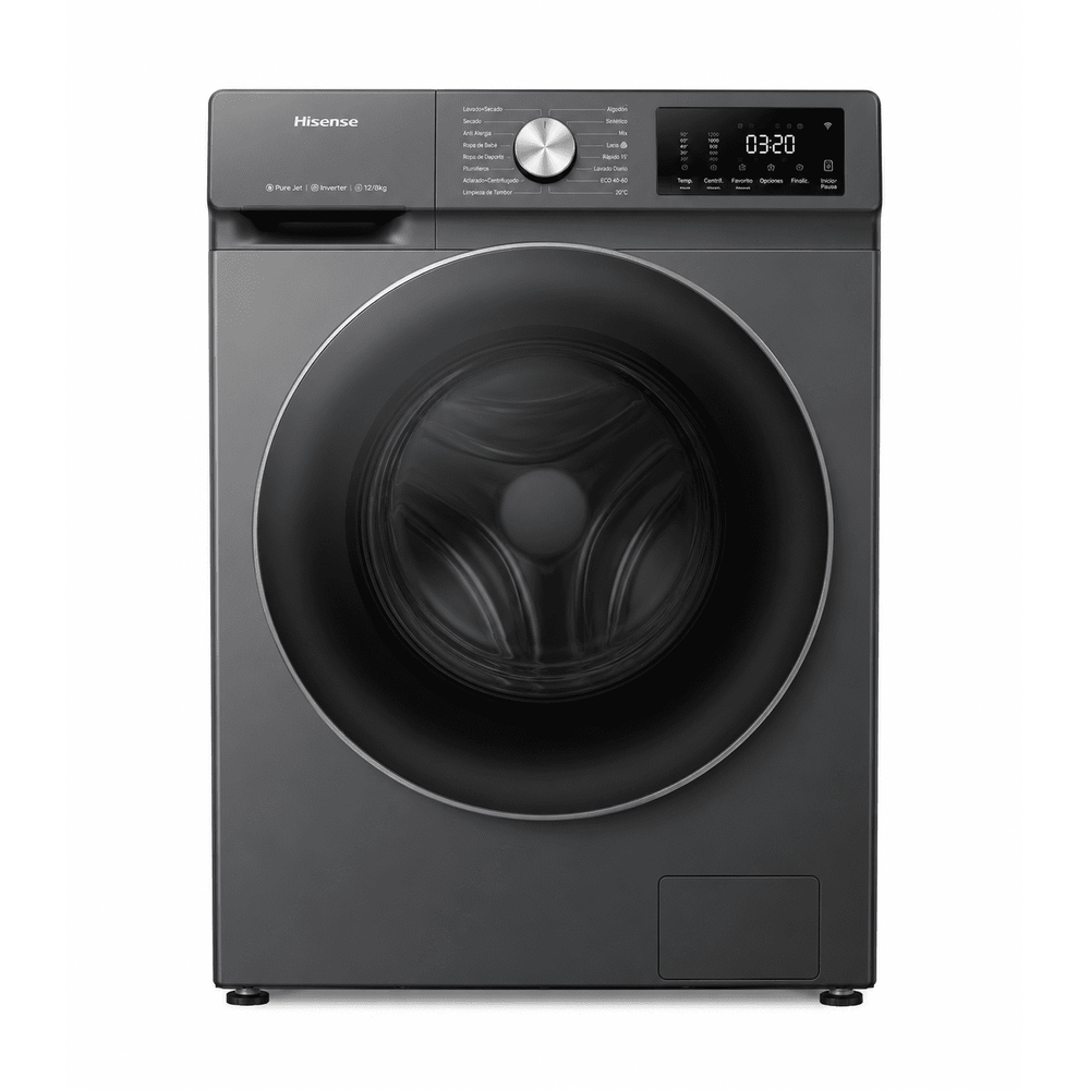 LAVASECARROPAS CARGA FRONTAL HISENSE 12/8 KG INVERTER WIFI PURE JET WASH WD3S1243BT