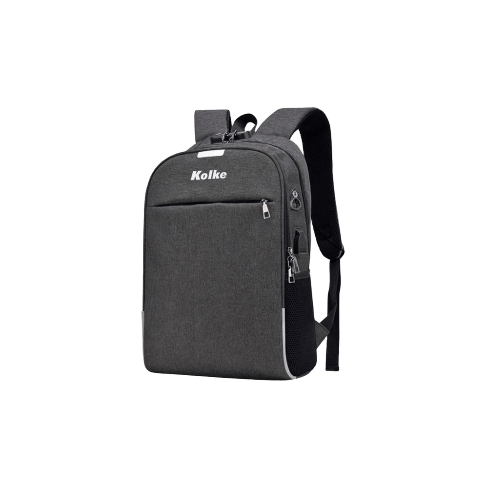 MOCHILA KOLKE KVM-339 CON CANDADO  GRIS OSCURO 8018