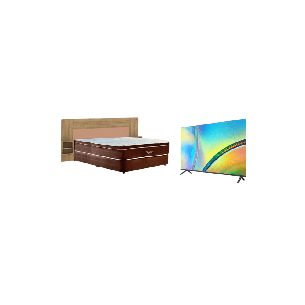 COMBO SOMMIER ELEGANCE 160X200 + TV TCL 43" FHD SMART ANDROID R  FRAMELESS 43S4OOA TCL2 81758