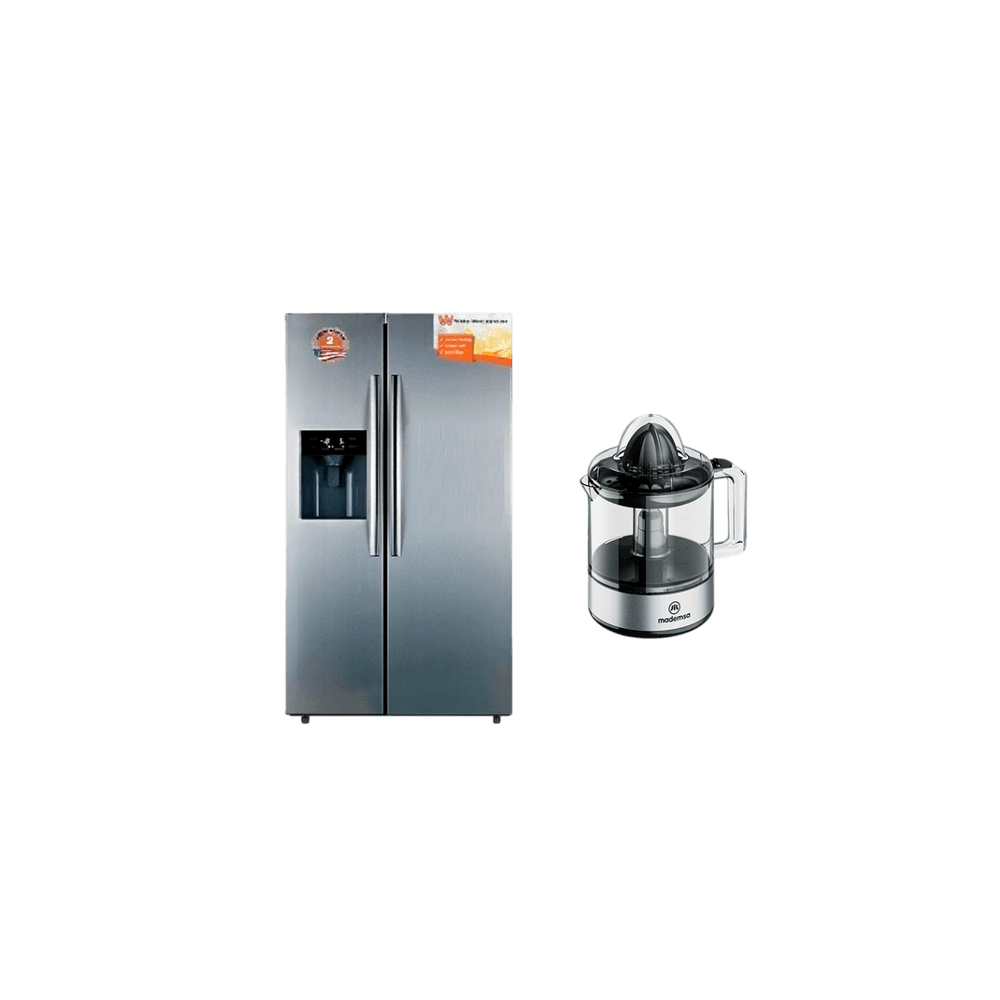 REFRIGERADOR WHITE WESTINGHOUSE SYDE BY SYDE 491LTS WW-HC-660WEN + 1 EXPRIMIDORA MADEMSA 800ML DE REGALO 81832