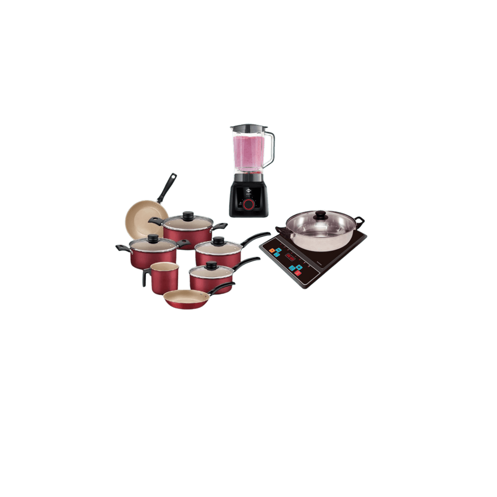 COMBO JUEGO DE OLLAS TRAMONTINA 7PZAS BORDO TURIM 764 + PLACA INFRARROJA TOKYO + OLLA 2000W MULTIFUNCION CON TIMER T2749 / COTOKPINFB +LICUADORA TOKYO LICUAMAX PLUS C/ FILTRO 4 VEL. 1.8LTS UTILIZABLE 3.1LTS TOTAL 900W T3478 81838