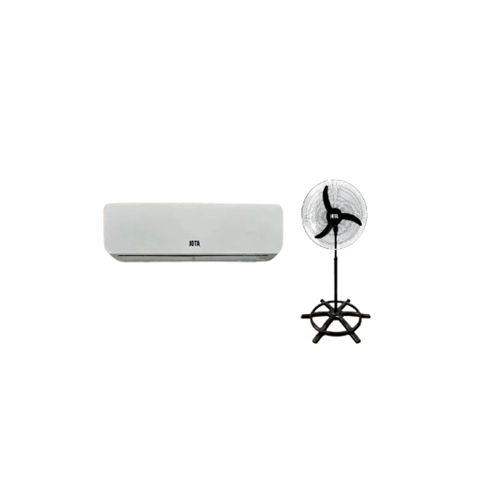COMBO AIRE SPLIT JOTA 12.000BTU +  VENTILADOR JOTA NEW COLUMNA 60CM 3 ASPAS NEGRO 81867