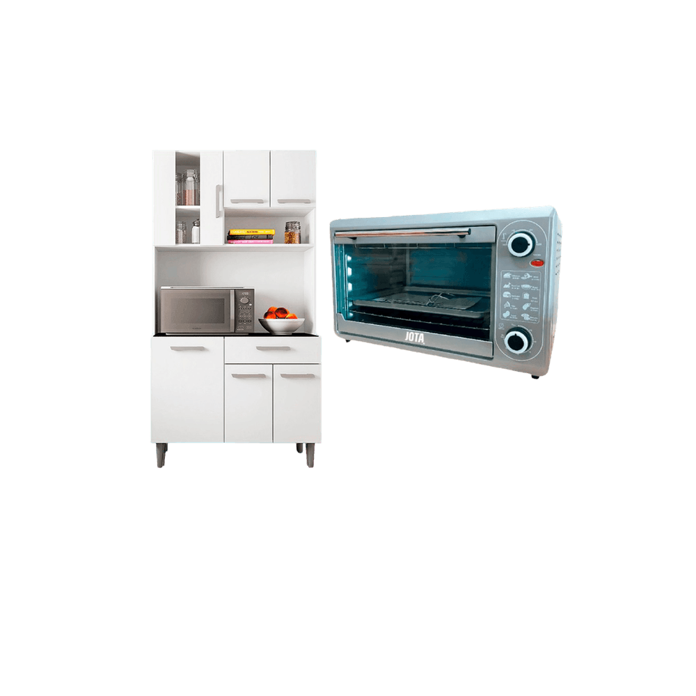 KIT DE COCINA CAROL 6P BLANCO COBRASA + HORNO JOTA 48L 82173
