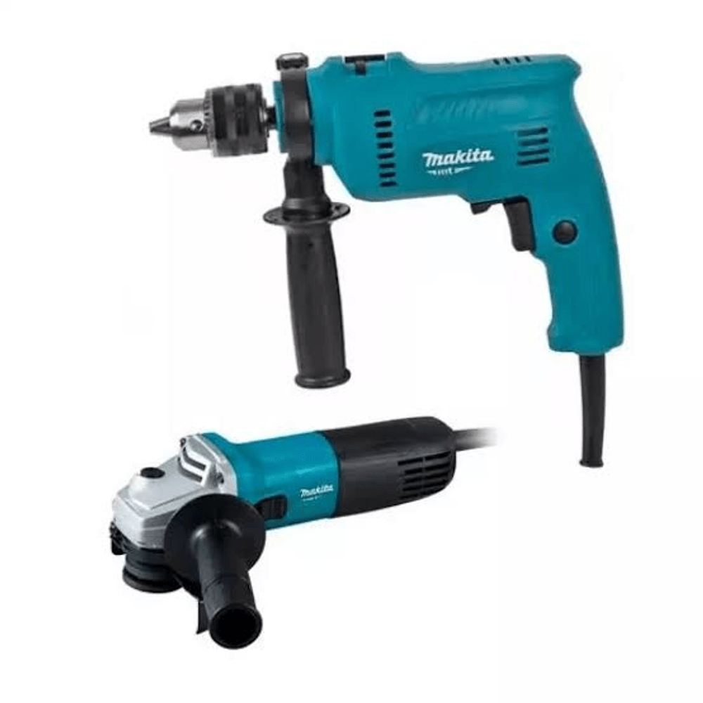 COMBO AMOLADORA MAKITA ESMERIL 840WT 9557HN 115B REF971002 + TALADRO IMPACTO 760W MAKITA HP1640 13MM REF 970118