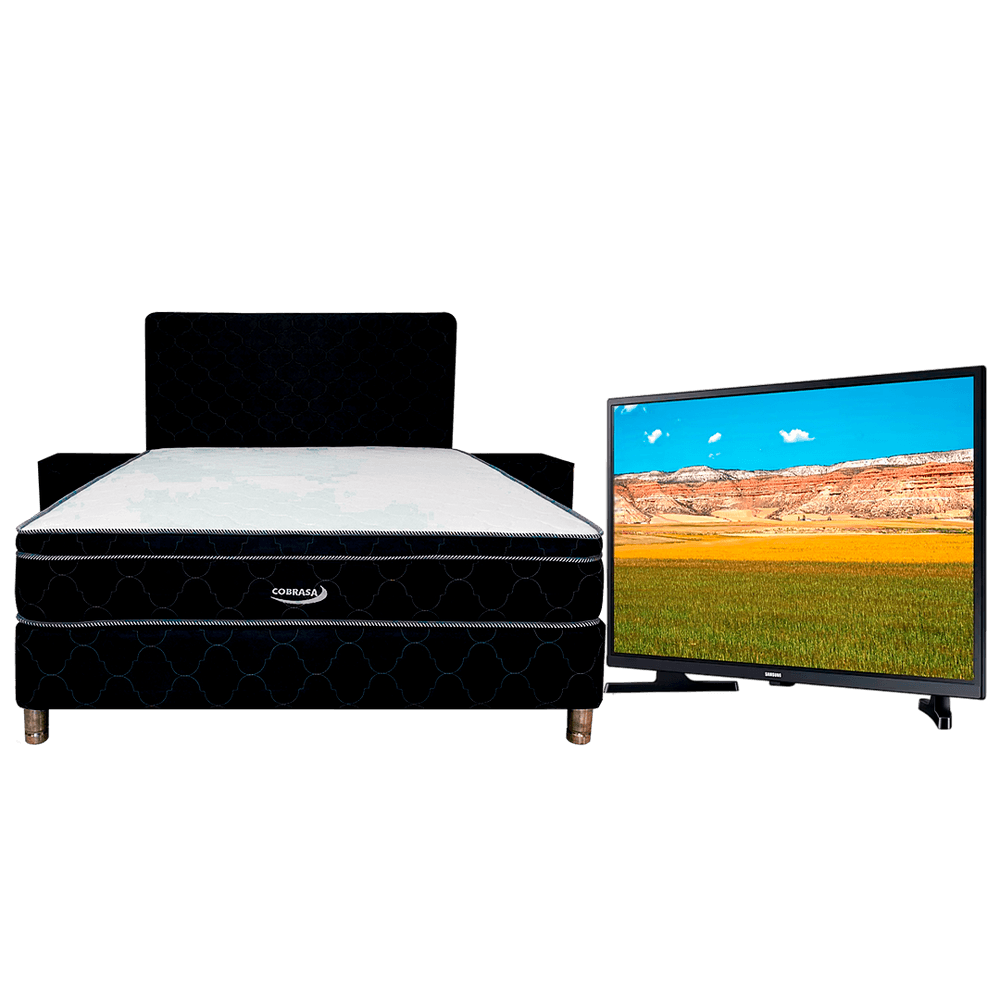 COMBO ESPECIAL COBRASA SOMMIER COBRASA NEGRO + TV 82236