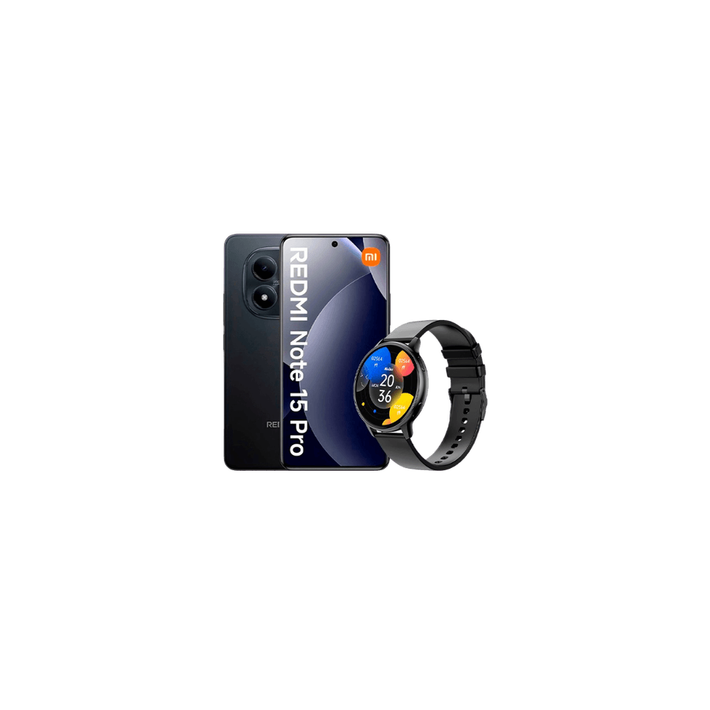 CEL XIAOMI REDMI NOTE 15 PRO DUAL 6.77" 8GB+256GB LTE 200/32 GLOBAL + SMARTWATCH KOLKE KVR-733 AMOLED NEGRO 82361