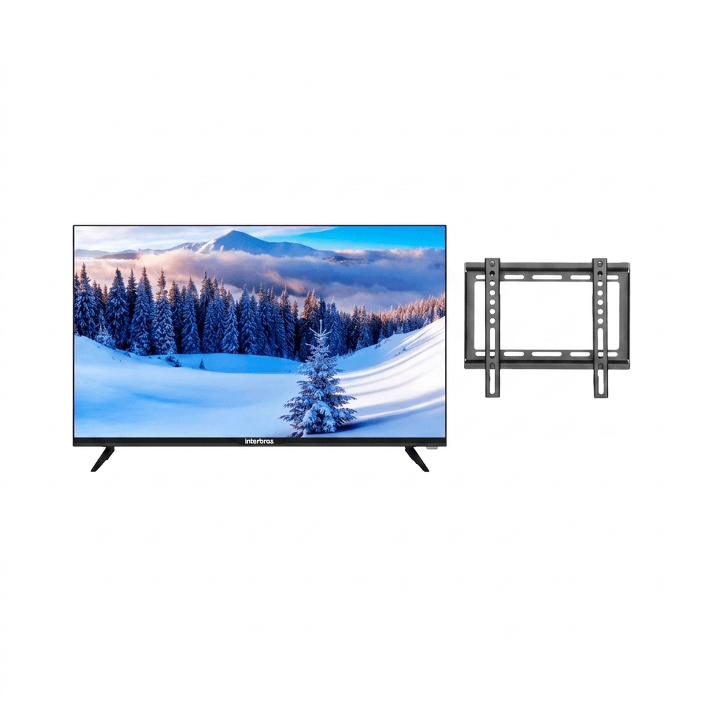 COMBO TV SMART 32" INTERBRAS 3200TVNC LED HD ANDROID, FRAMELESS + SOPORTE DE PARED CONSUMER 22-40 LCD PDP