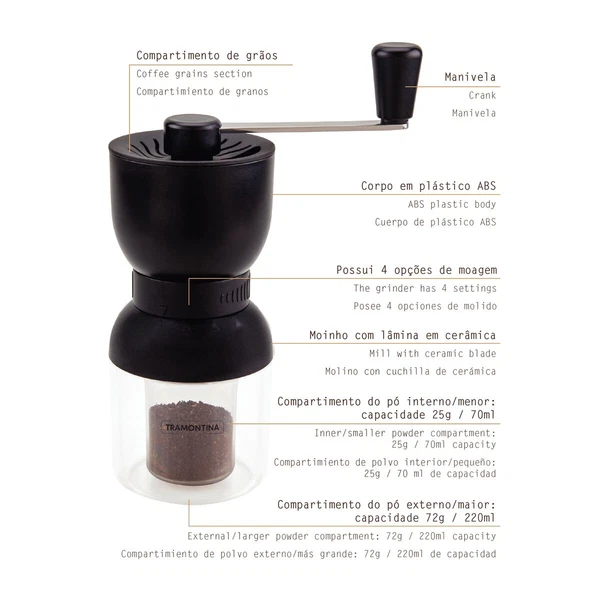 MOLINILLO PARA CAFÉ TRAMONTINA T61769 4