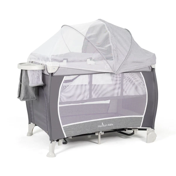 CUNA CORRALITO PREMIUM BABY AUSTIN GRIS CON CAMBIADOR