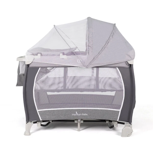 CUNA CORRALITO PREMIUM BABY AUSTIN GRIS CON CAMBIADOR 2
