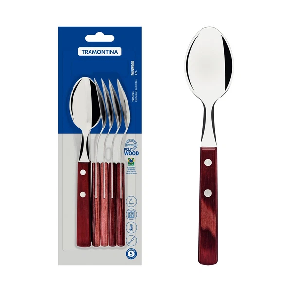 JUEGO   CUCHARAS MESA 6 PZAS POLYOOD TRAMONTINA T211033 2