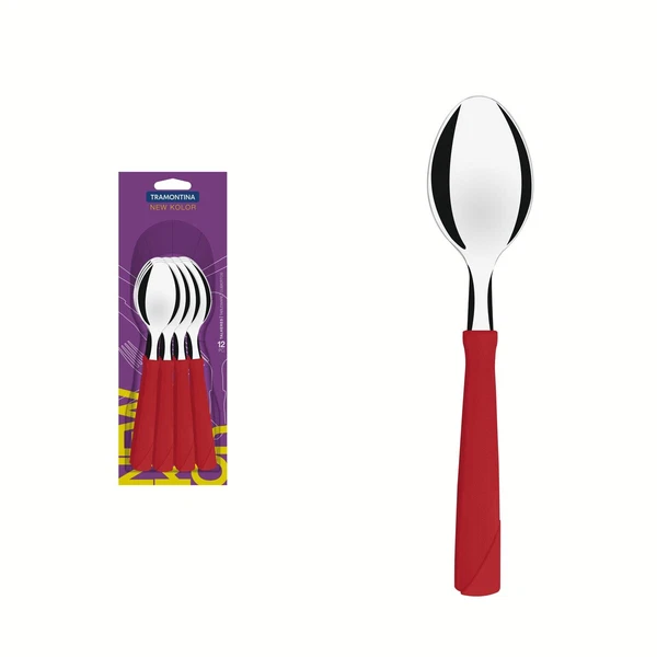 JUEGO  CUCHARAS MESA 12PZAS NE KOLOR TRAMONTINA T231637