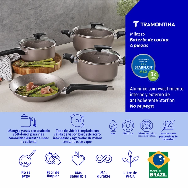 JUEGO DE COCINA 4 PZAS MILAZULZO TRAMONTINA T28599H 3
