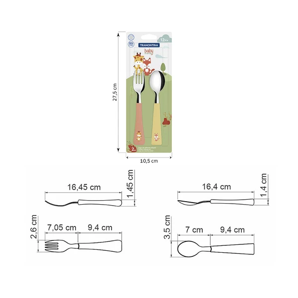 JUEGO  CUBIERTOS INFANTIL 2PZAS BABY FRIENDS TRAMONTINA T23797A 5