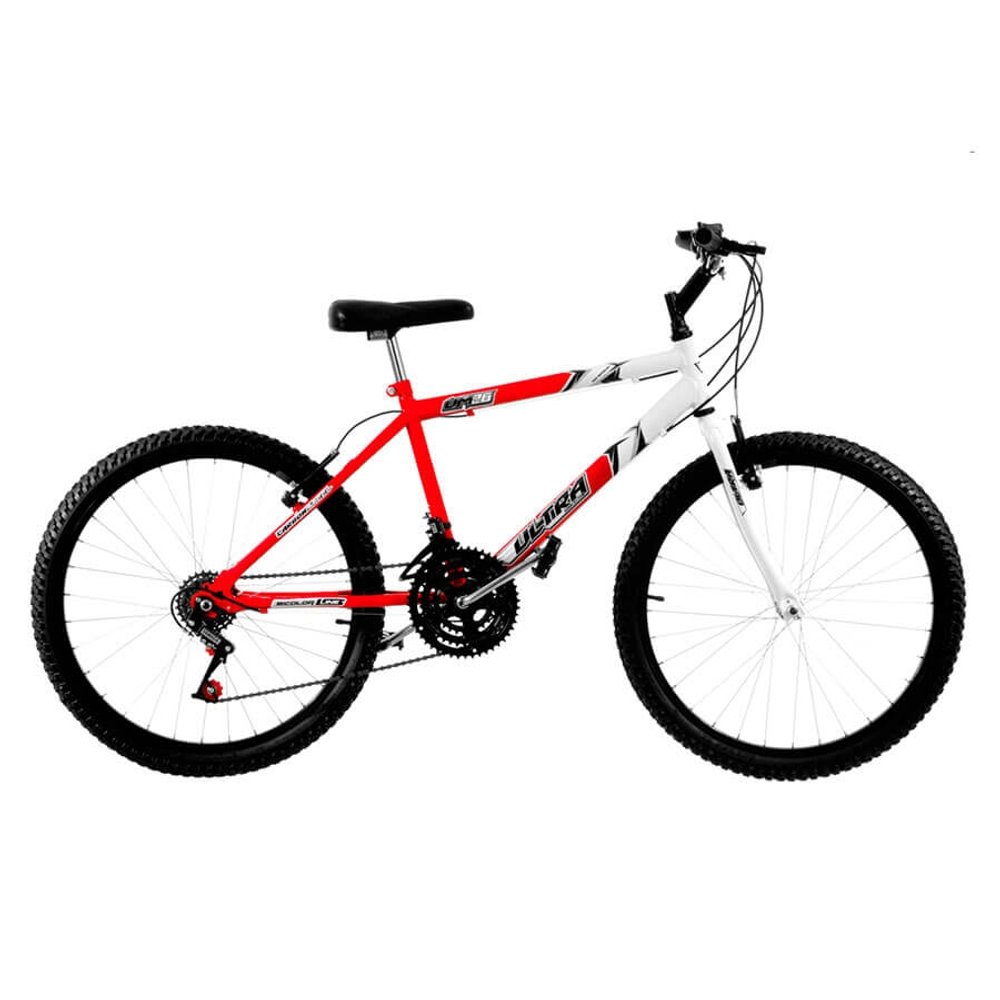 BICICLETA ARO 26 BICOLOR MASCULINA ULTRA BIKES ROJO|BLANCO