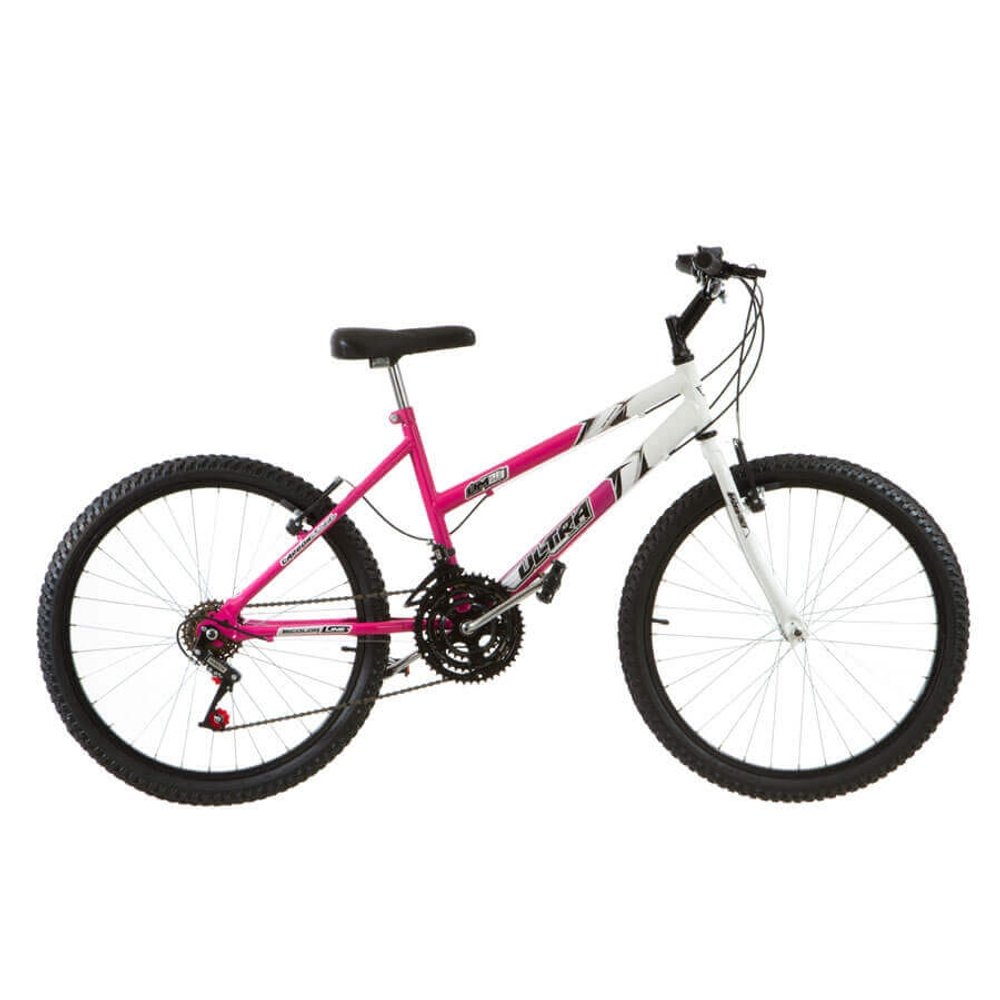 BICICLETA ARO 24 FEMENINA ULTRA BIKES ROSA|BLANCO