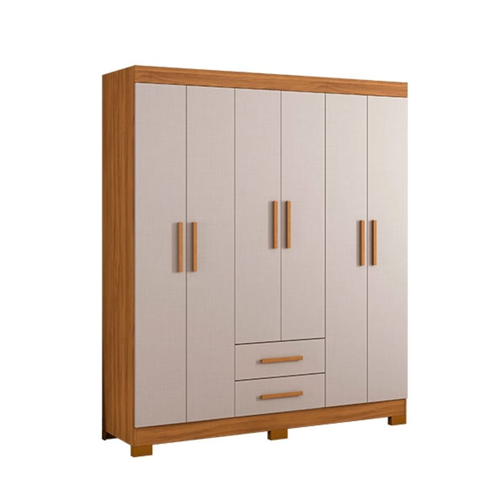 ROPERO 6 PUERTAS 2 CAJONES NT5130 NOTAVEL FREIJO TREND|OFF WHITE