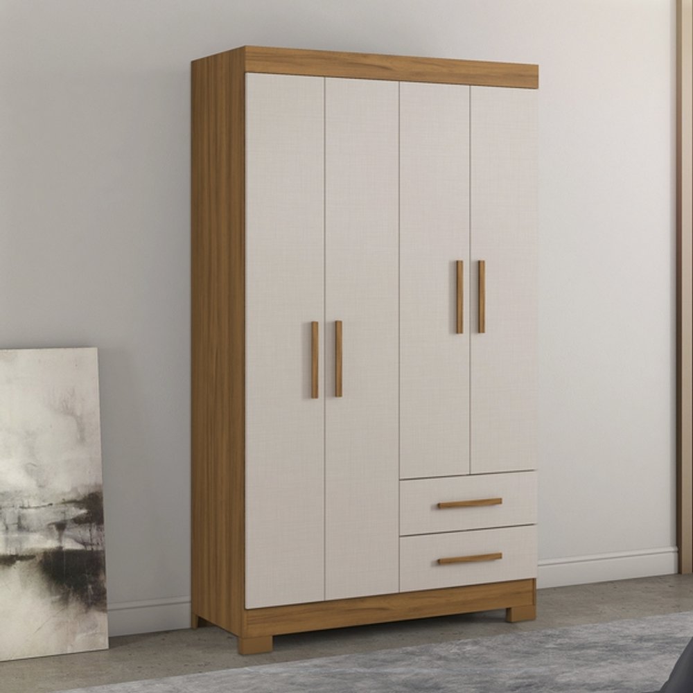 ROPERO 4 PUERTAS 2 CAJONES NT5005 NOTAVEL FREIJO TREND|OFF WHITE
