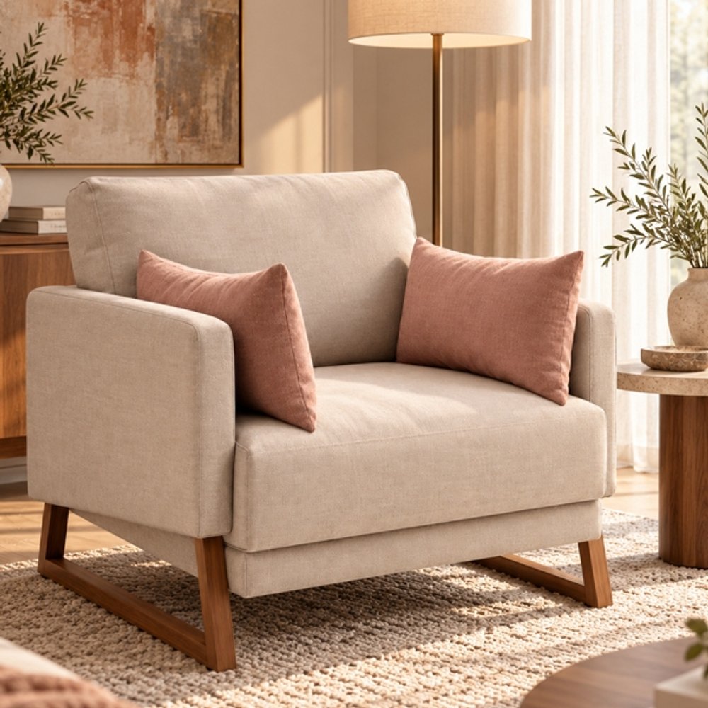 POLTRONA 4224 2BR PIE DE MADERA HERVAL