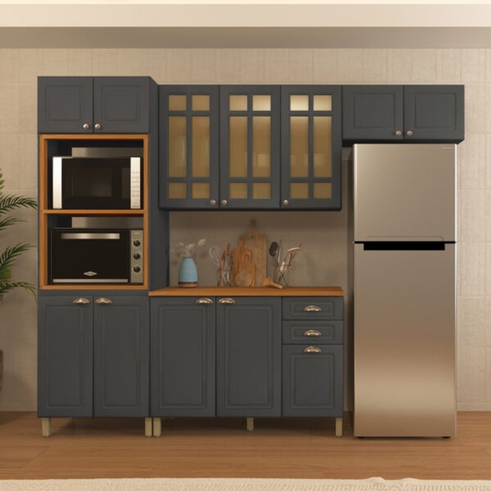 KIT 2 HORNOS FIRENZE CON MOLDURA 6171.6 INDEKES GRAFITE