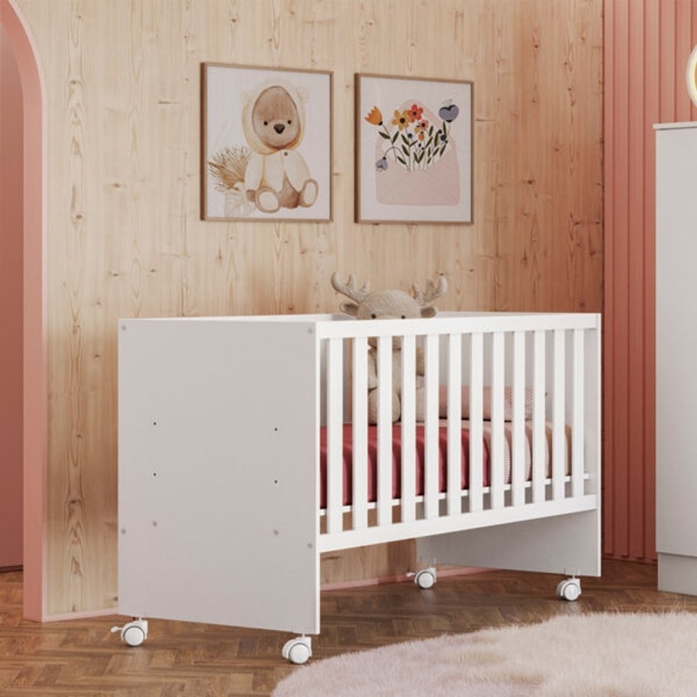 CUNA RECTO CON RUEDITAS 3540 QMOVI BLANCO