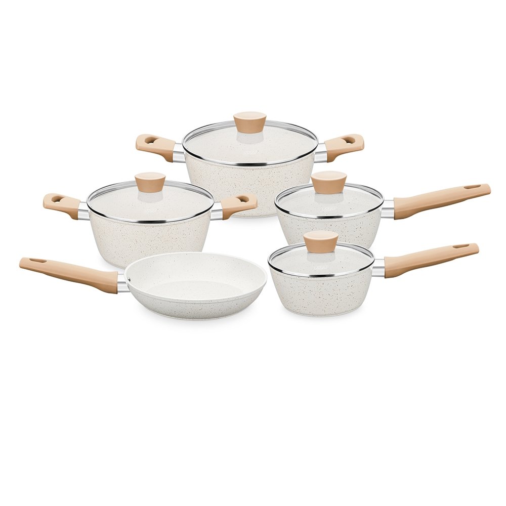 CONJUNTO CERAMICO CARMELA 5 PIEZAS MTA VAINILLA