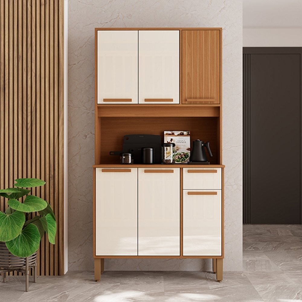 KIT COCINA 090 6 PUERTAS 1 CAJON LAGOS INDEKES FREIJO | OFF WHITE