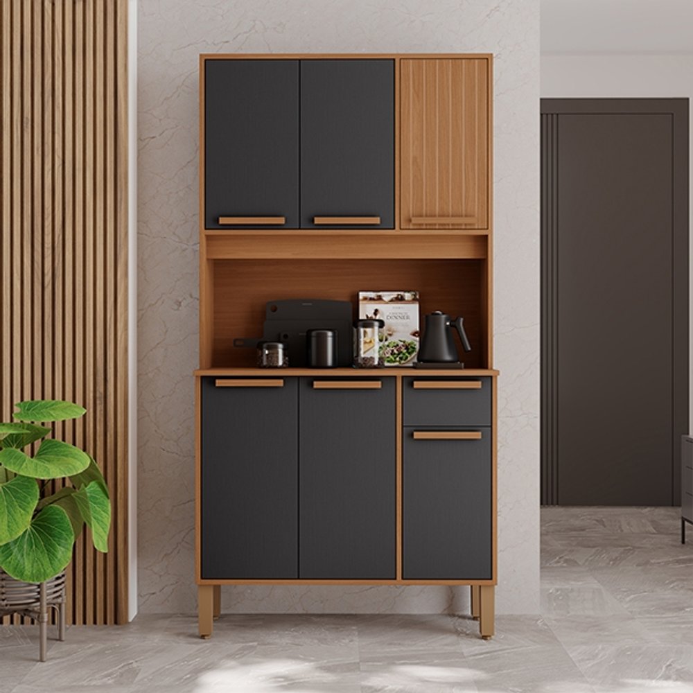 KIT COCINA 090 6 PUERTAS 1 CAJON LAGOS INDEKES FREIJO | PLOMO