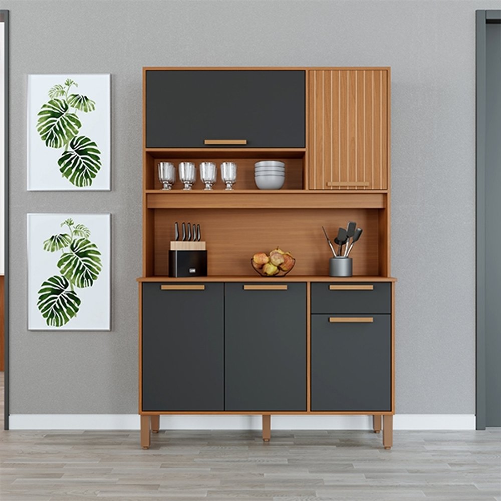 KIT COCINA 1200 5 PUERTAS 1 CAJON SINTRA INDEKES FREIJO | PLOMO