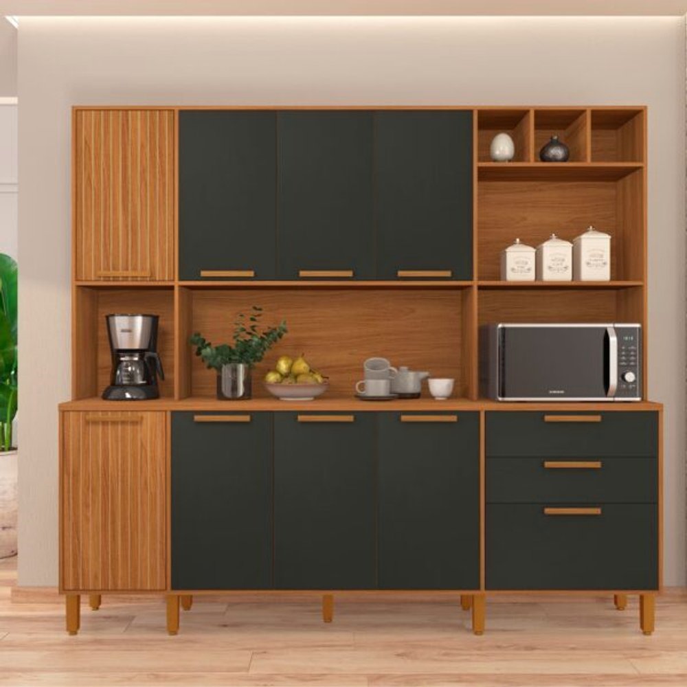 KIT COCINA 2190 9 PUERTAS 2 CAJONES PORTO INDÉKES FREIJO | PLOMO