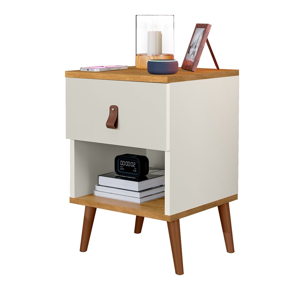 MESA DE LUZ 1 CAJON LARISSA J&A OFF WHITE | NATURE