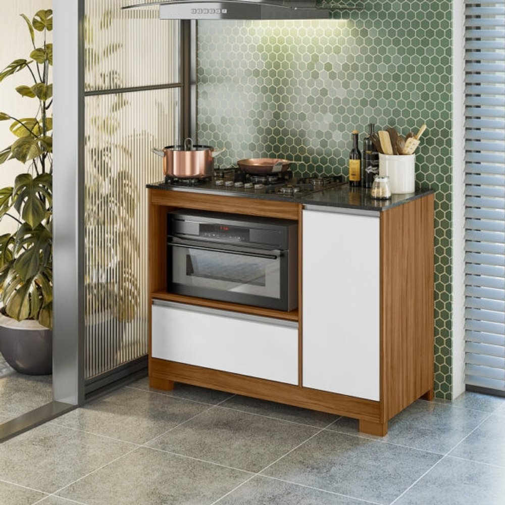 BALCON COOKTOP 1110 1 PUERTA 1 CAJÓN TAMPO CORTADO NT3050 NOTAVEL FREIJO TREND | BLANCO