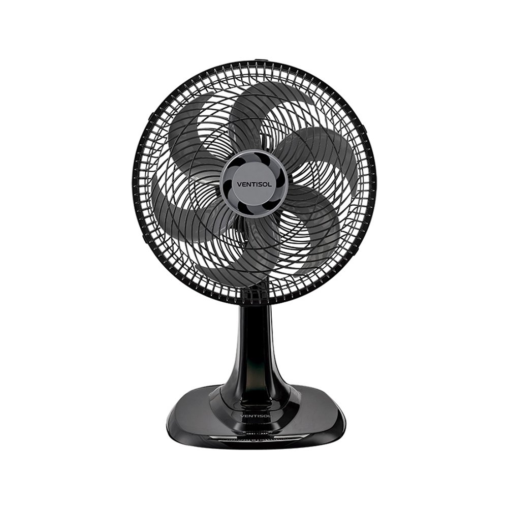 VENTILADOR DE MESA 30 CM TURBO 6 ASPAS VENTISOL NEGRO