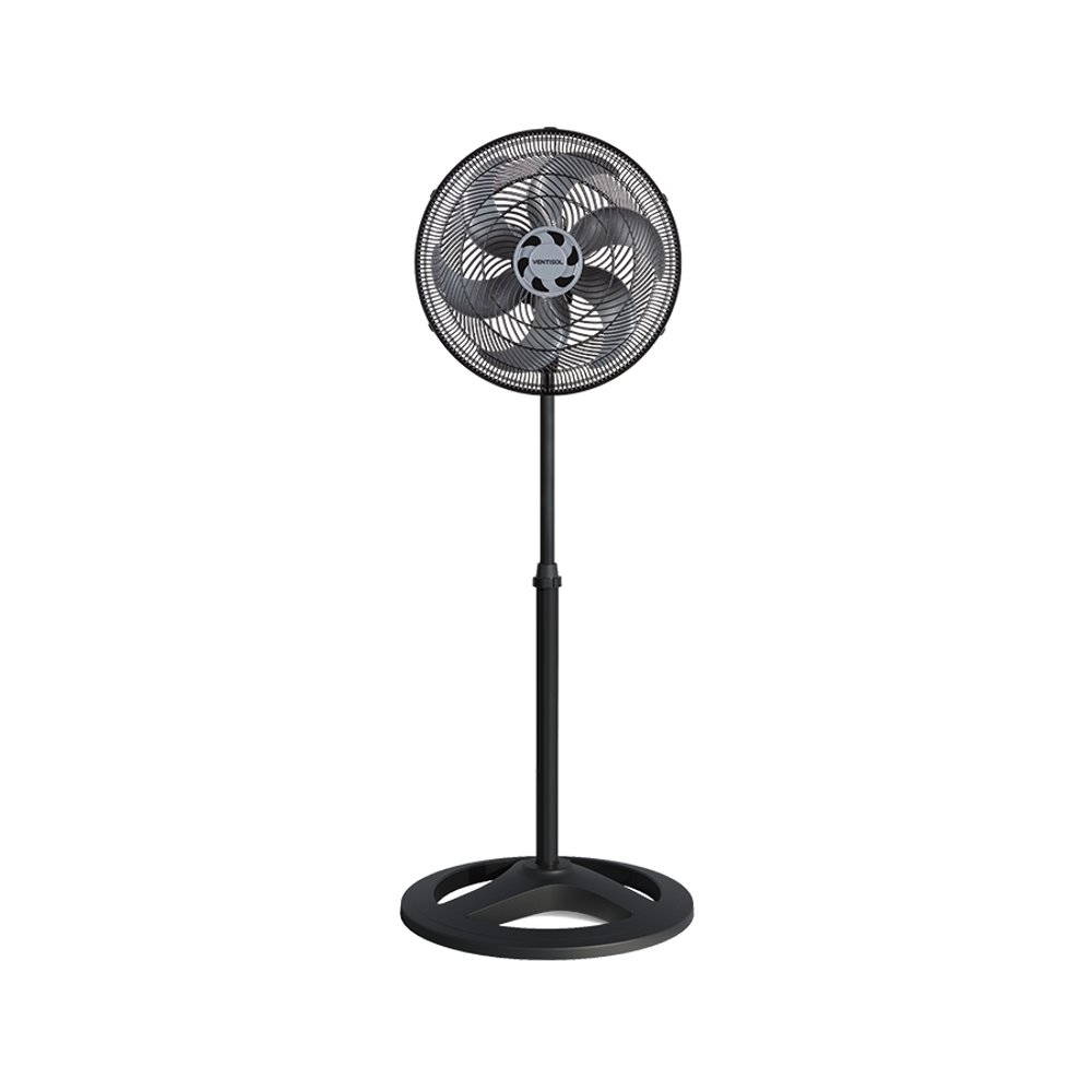 VENTILADOR DE PIE 30CM TURBO 6 ASPAS VENTISOL NEGRO