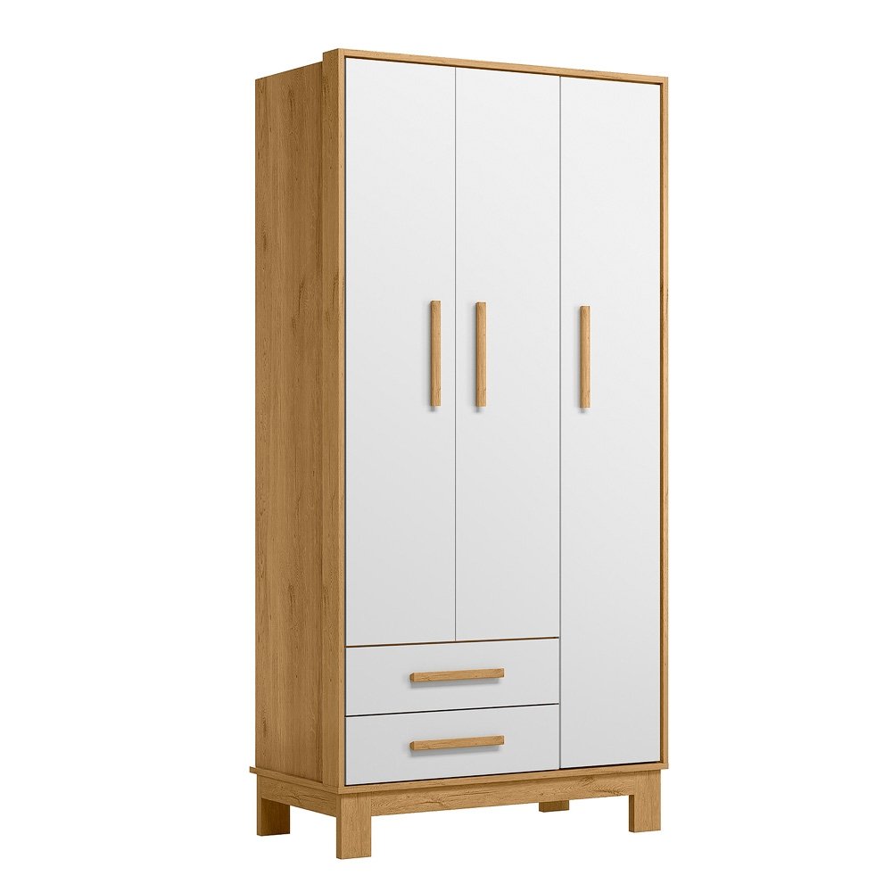 ROPERO 3 PUERTAS 2 CAJONES SLIM 4340 QMOVI FREIJO | BLANCO