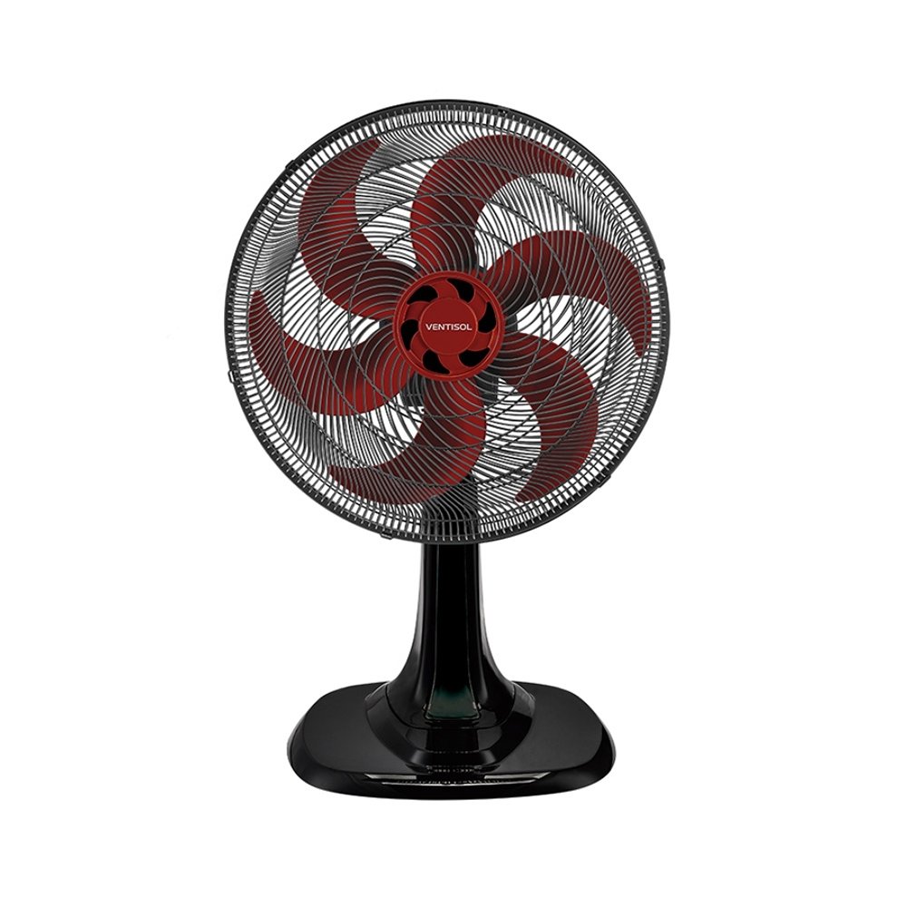 VENTILADOR DE MESA 50 CM TURBO 6 ASPAS VENTISOL ROJO