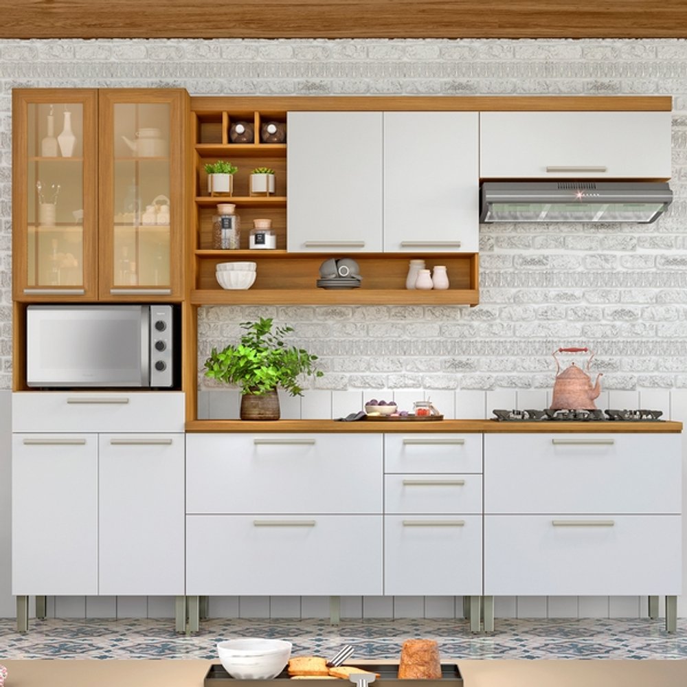CONJUNTO COCINA BURGUESA 6 MODULOS NESHER FREIJO|BLANCO