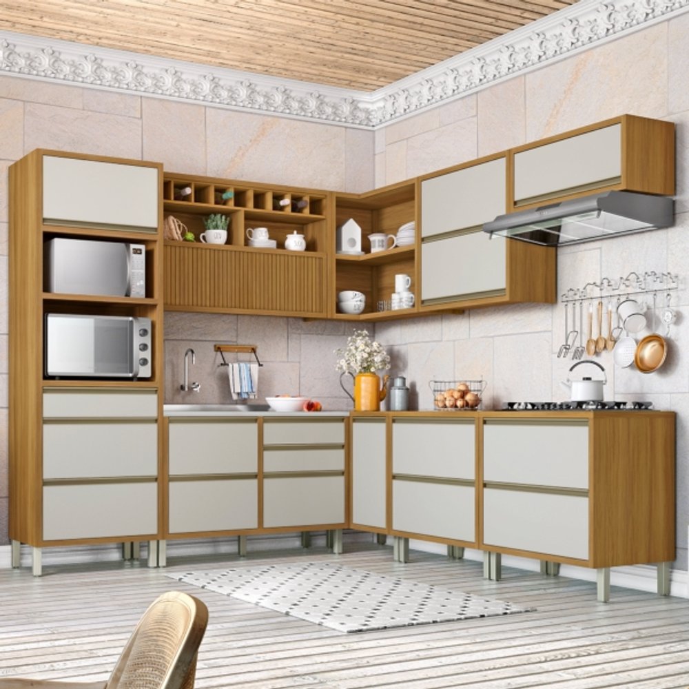 CONJUNTO COCINA BARONESA NESHER FREIJO|OFF WHITE