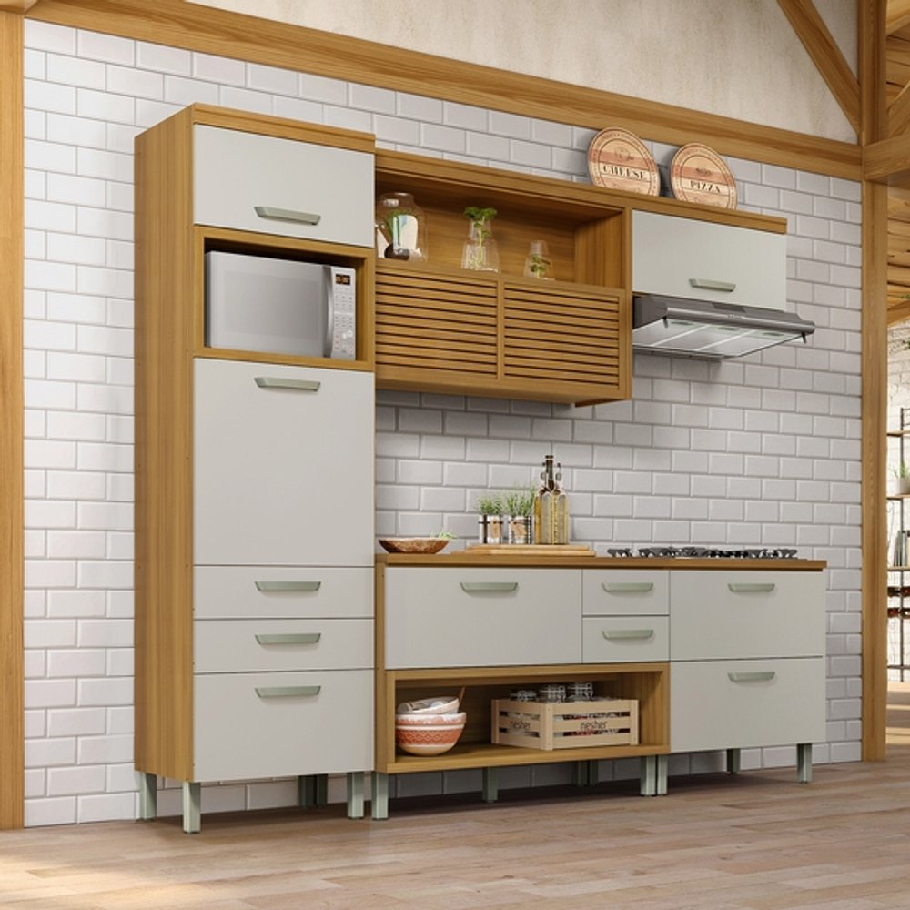 CONJUNTO COCINA PRINCESA 4 MÓDULOS NESHER FREIJO|OFF WHITE
