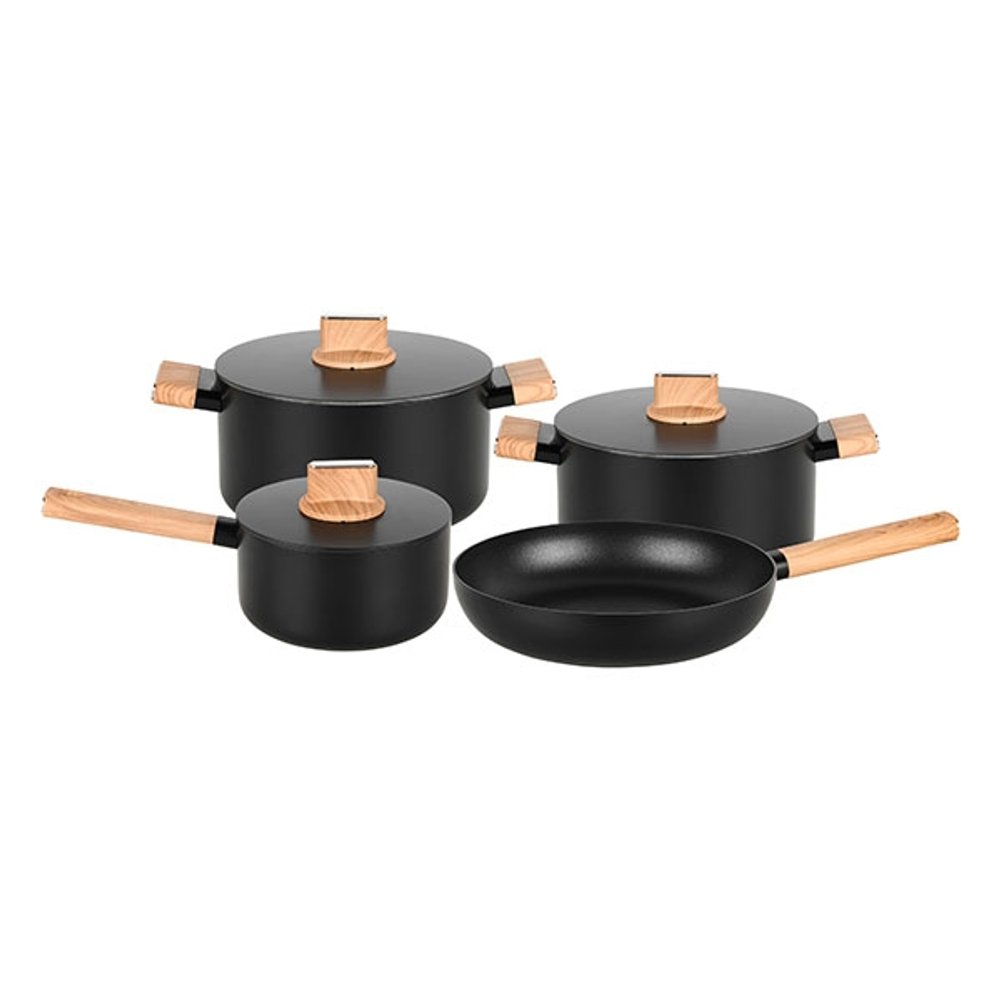 CONJUNTO 4 PIEZAS CONCEPT WOOD MTA NEGRO