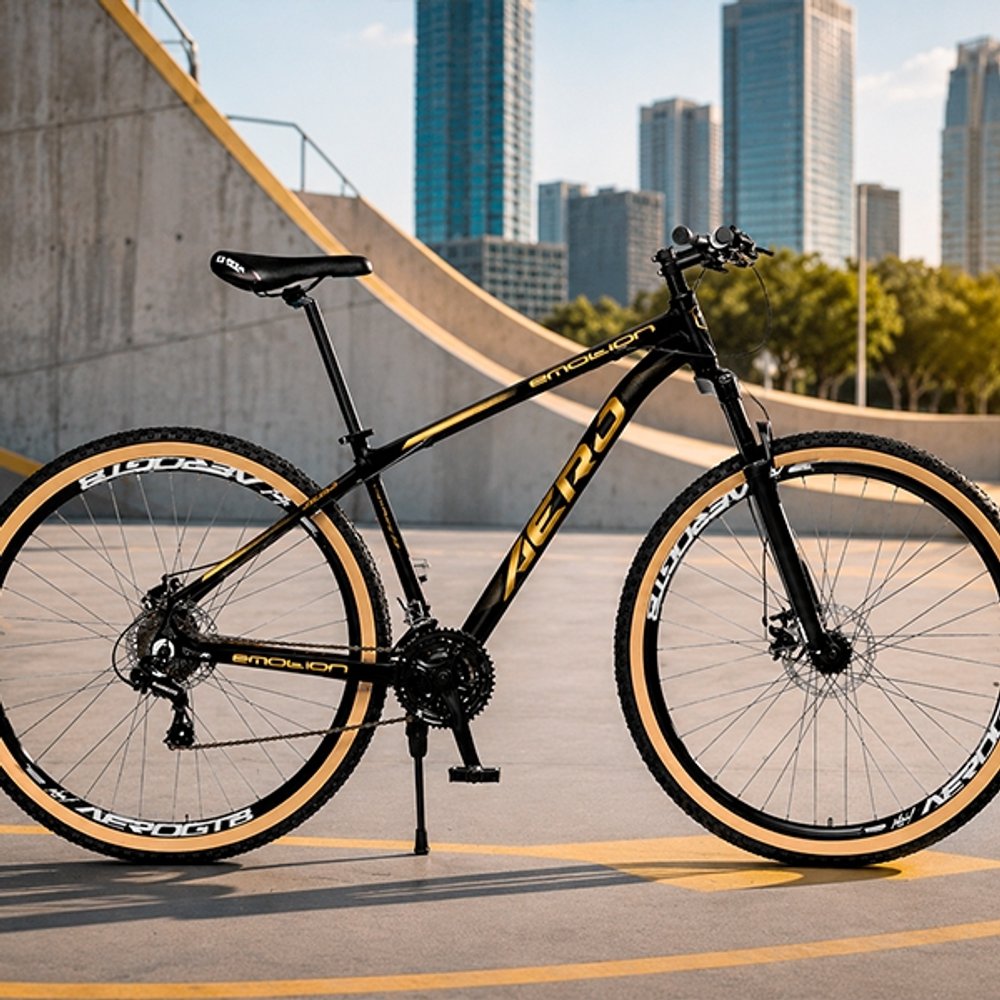 BICICLETA ARO 29 EMOTION AEROBIKES NEGRO/DORADO