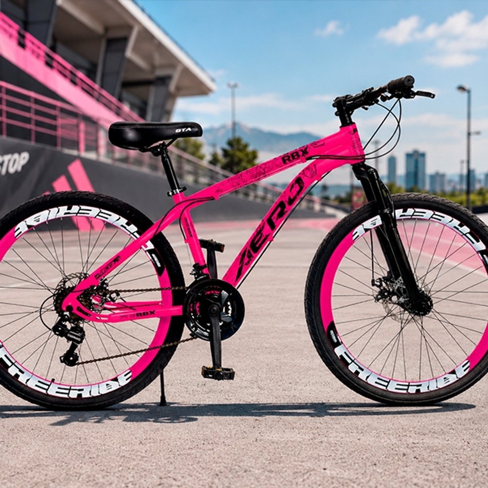 BICICLETA ARO 26 RBX AEROBIKES ROSA | NEGRO NEON